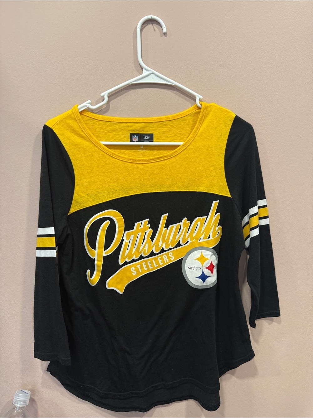 NFL Pittsburgh Steelers Black and Gold Script Long Sleeve Tee
